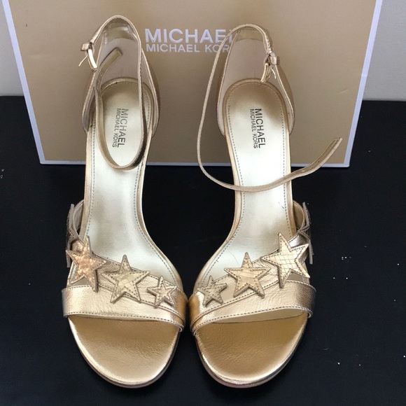 NWB MICHAEL Michael Kors Lexie Gold Sandals 8M - Picture 4 of 7